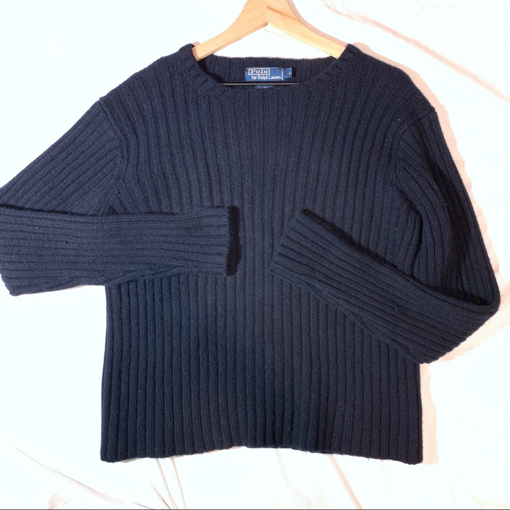 Cashmere Polo by Ralph Lauren Wool sweater navy
